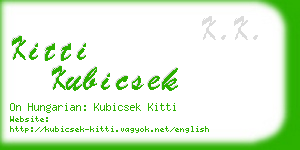 kitti kubicsek business card